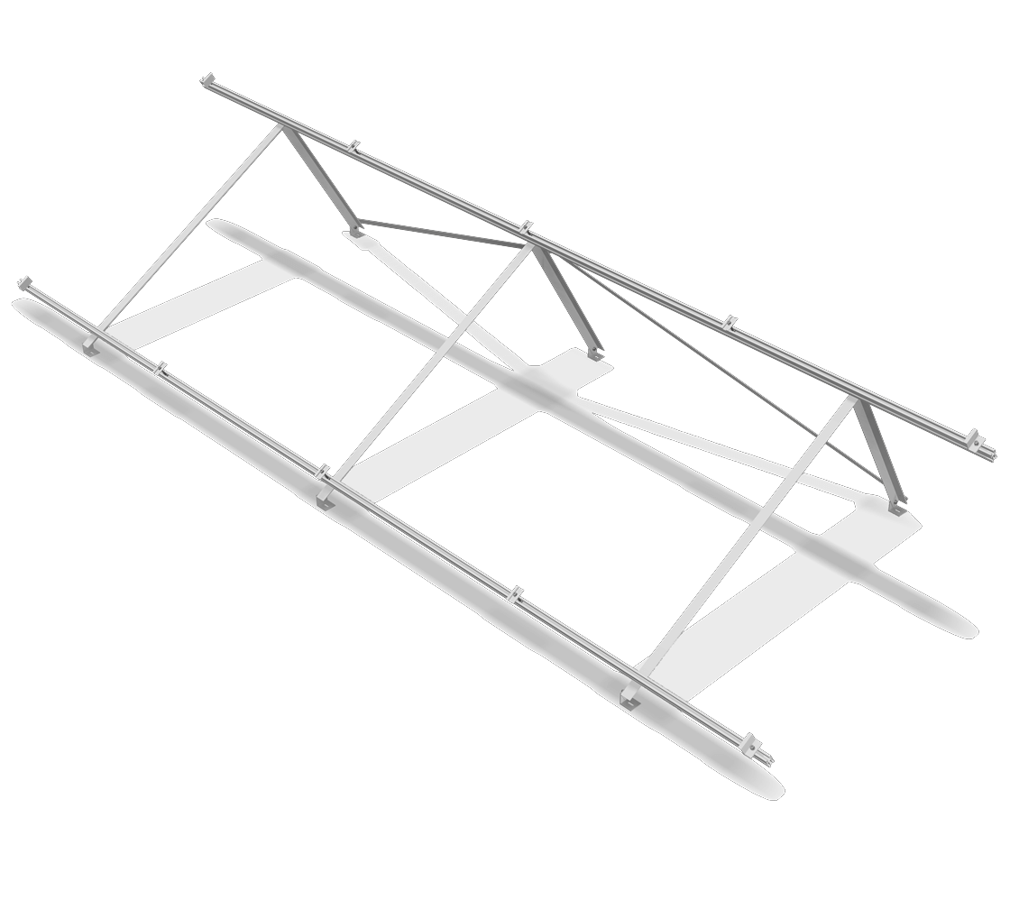 Estructura vertical inclinada anclada a hormigón o suelo (72 células, 3 paneles)